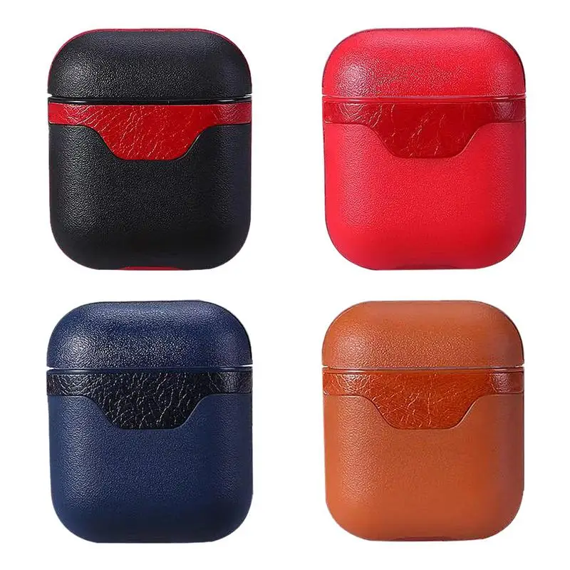 

Wireless Bluetooth Headset Package TPU Simulation Leather Storage Box Protective Case Anti-fall Waterproof Dust-proof Anti-lost