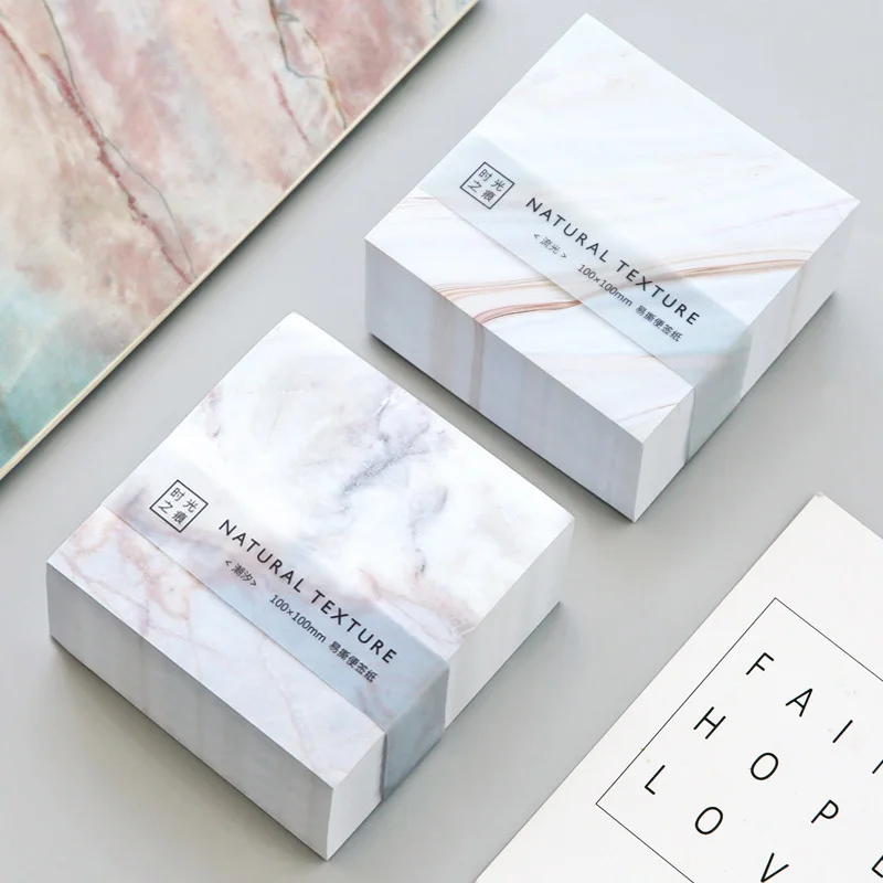 

400 Sheets Marble Memo Pads Creative Self Adhesive Paper Sticky Notes Kawaii Writing Notepads Office School Supplies Stationery