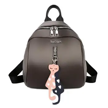 

New Fashion Solid Color PU Leather Rucksack School Travel Shoulder Backpack Women Mochila Feminina