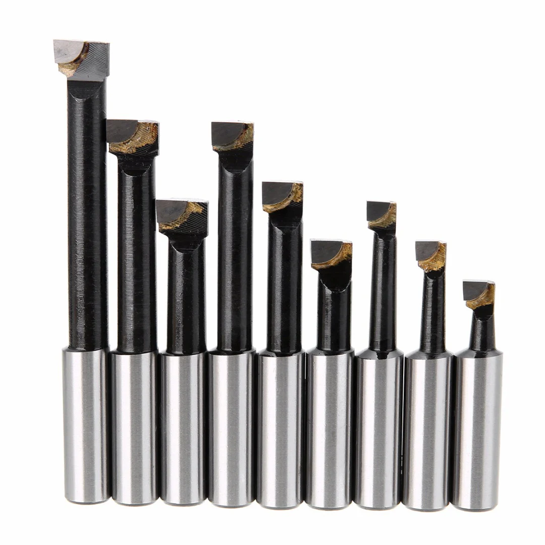 

9Pcs Durable Hard Alloy Shank Boring Bar Set Carbide Tipped Bars 12Mm For 2 Inch 50Mm Boring Head For Lathe Milling Mayitr