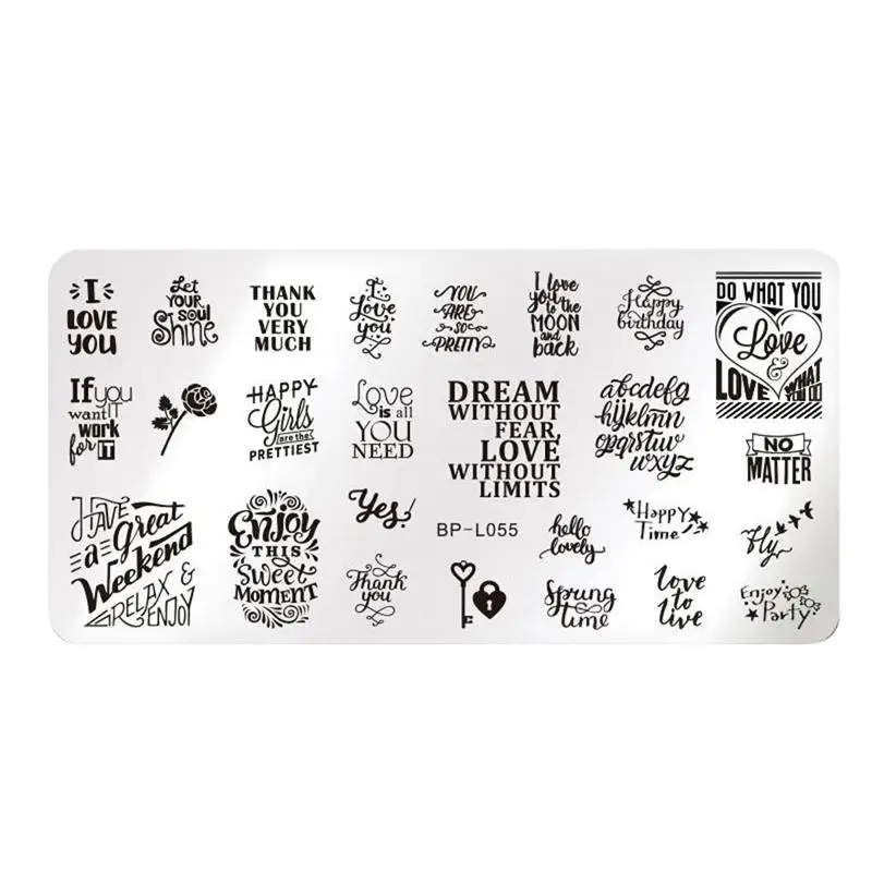 

Nail Stamping Plates Manicure Tools DIY Nail Art Stencils Template Image Plates Kits (BP-L055)