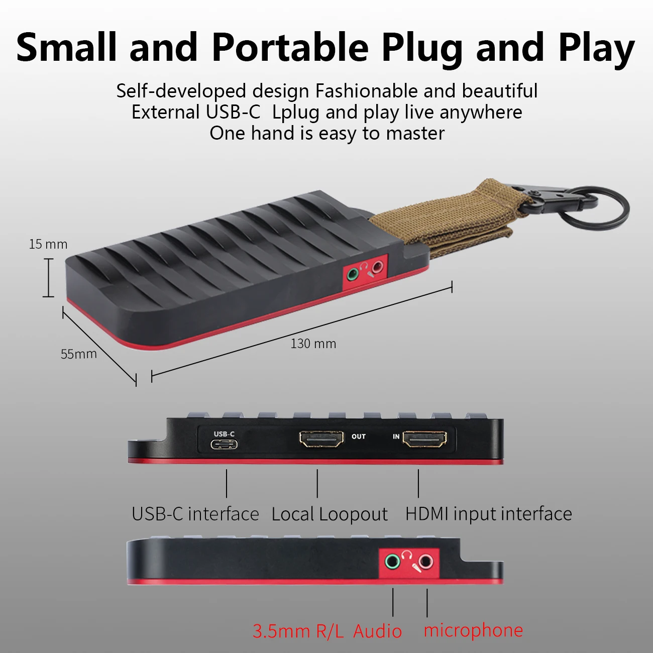 Карта захвата MiraBox карта видеоигр HDMI Type C 4K 30FPS HD 1920x1080p 60FPS с входом микрофона и HDMI| |