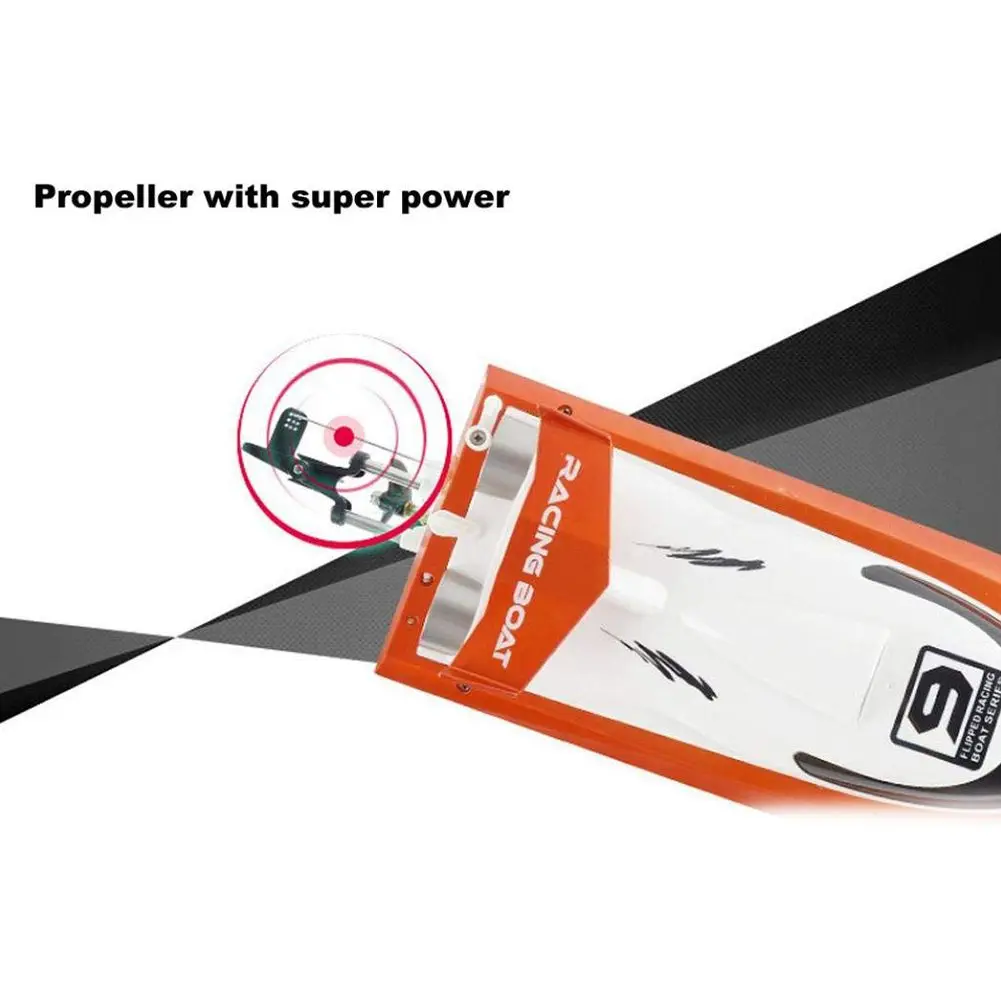 Feilun EU Plug FT009 2.4GHz 4 Channel Water Cooling High Speed Racing RC Boat Gift (orange)
