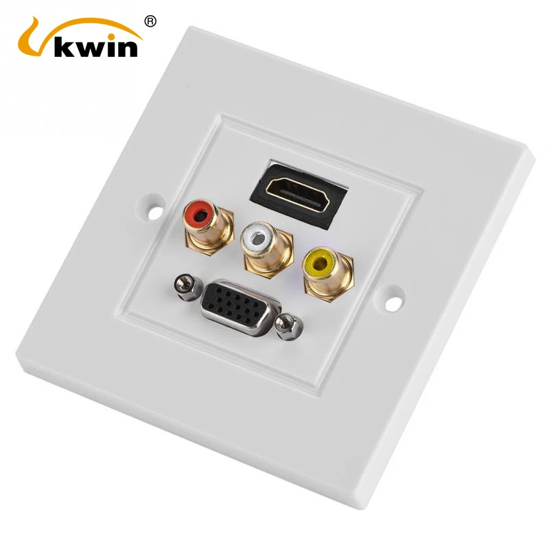 VKWIN HDMI VGA 3RCA панель композитная стеновая мультимедиа разъем для аудио-видео