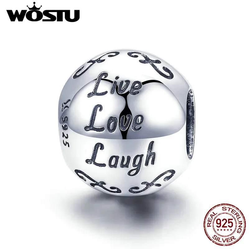 

WOSTU Genuine 100% 925 Sterling Silver Beautiful Life Dangles Beads Fit Charm Bracelet & Necklace Simple Jewelry Making CQC966