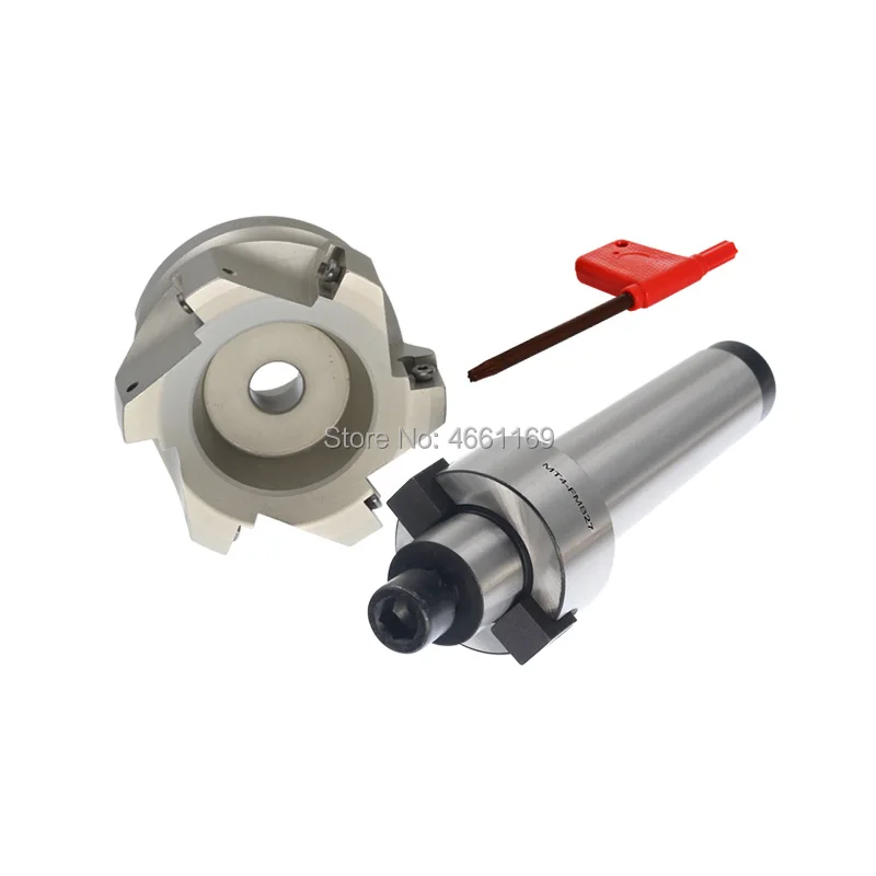 

New 1set MT4 FMB22 Face Mill Shank+BAP400R 50 22 Face Mill Cutter 4 Flutes Endmill Right Angle Shoulder for APMT1604 Inserts