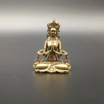 

Collectable Chinese Brass Carved Kwan-Yin Bodhisattva Exquisite Small Statues