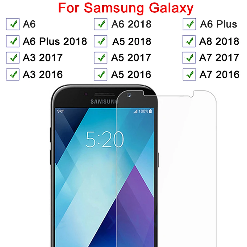 Защитное стекло для samsung A5 2017 защита экрана galaxy a3 a6 a7 a8 plus 2018 2016 закаленное 5a 6a 8a 7a