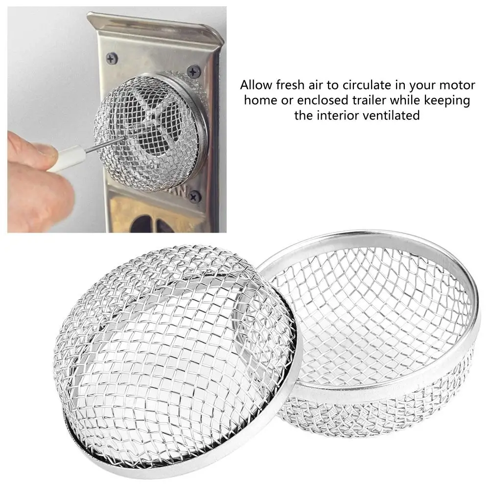 

2pcs Vent Bug Furnace Screen Cover for Camper Trailer RV with Spring Fasteners Stainless Steel