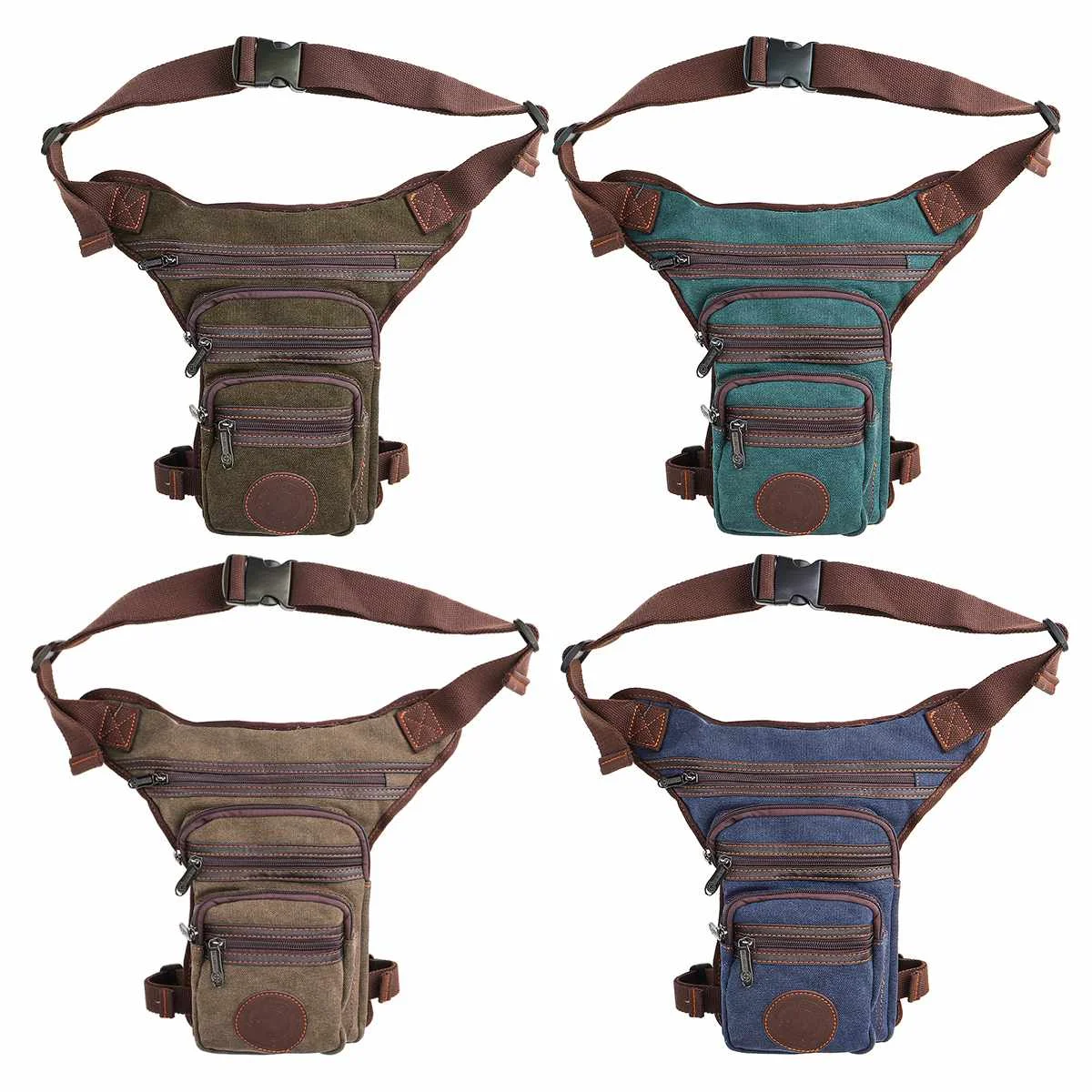 

Men Casual Canvas Waist Pack Thigh Drop Leg Bag Tactical Multifunction Riding Outdoor Sport Thigh Hip Belt Fanny Pack