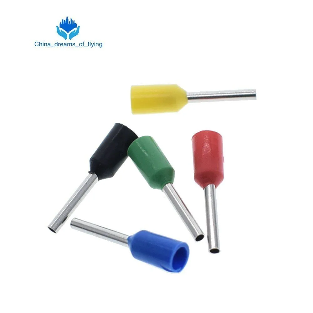 

100pcs E0508 E2508 Tubular Wire Cold Pressure Connector Electrical Terminals Cable Crimps Wire Ferrules 22AWG Wire VE0508 VE2508