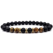 2019 Cổ Điển Mới Hợp Thời Trang Cặp Đôi Vòng Tay Cho Nam Nữ 8mm Mắt Hổ Đính Hạt Nam Nữ Vòng Tay Trang Sức(China)