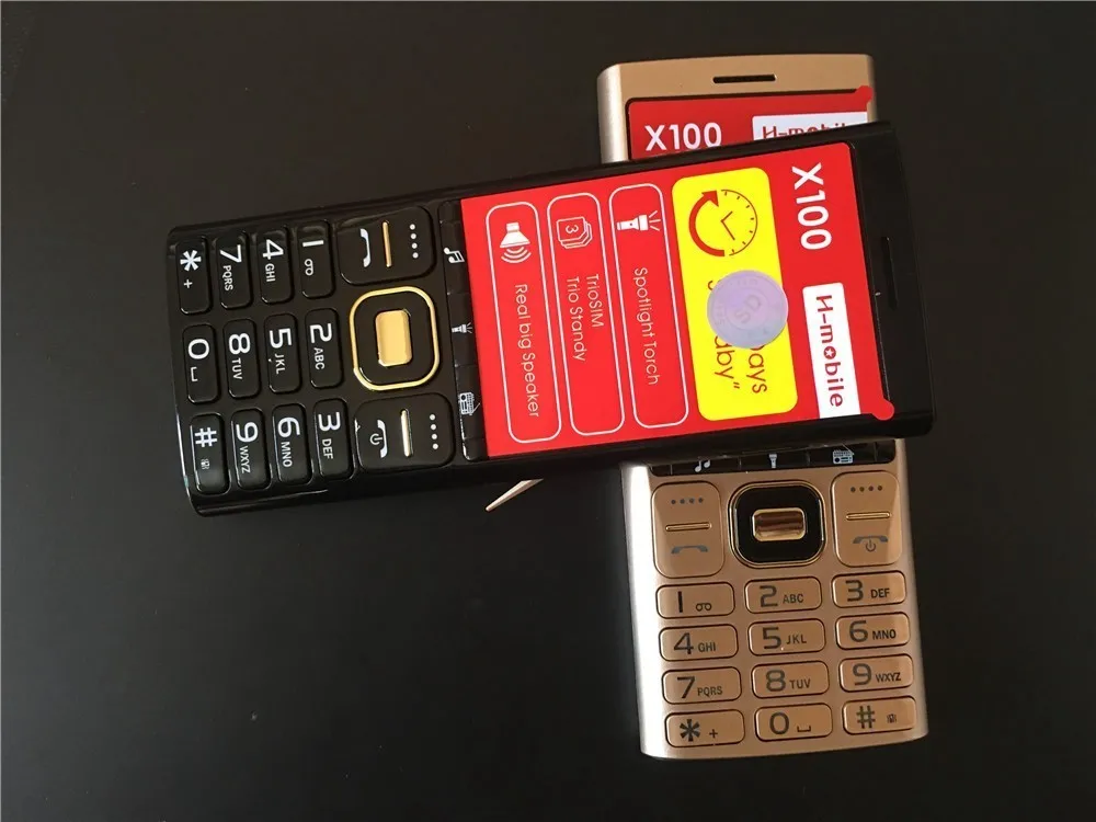 X100 три sim карты мобильный телефон Bluetooth фонарик MP3 MP4 Радио Камера Whatsapp BigHorn Senior 2 8