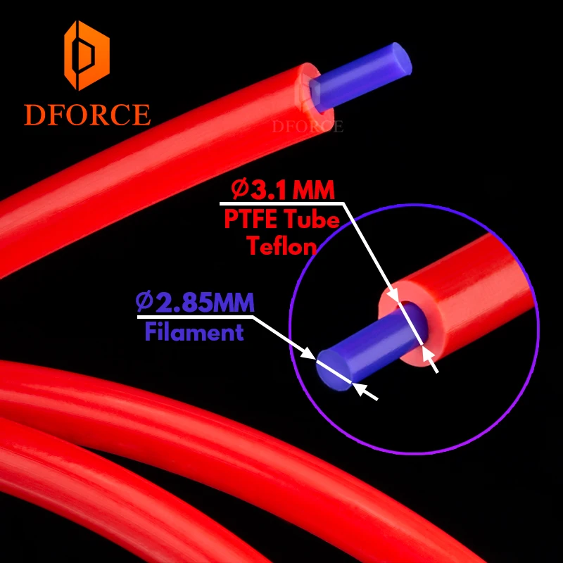

DFORCE 3.1X6MM High Quality Customization PTFE Tube Teflonto hotend Bowden Extruder 2.85/3.0mm filament tube QR Extruder