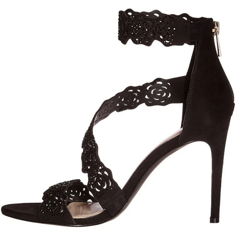 Hauts Dentelle Modèles Sexy 2019 En Noir Nouveau De Été D'explosion Chaussures Talons Grande Femmes Sandales kaki Taille ABR6tP