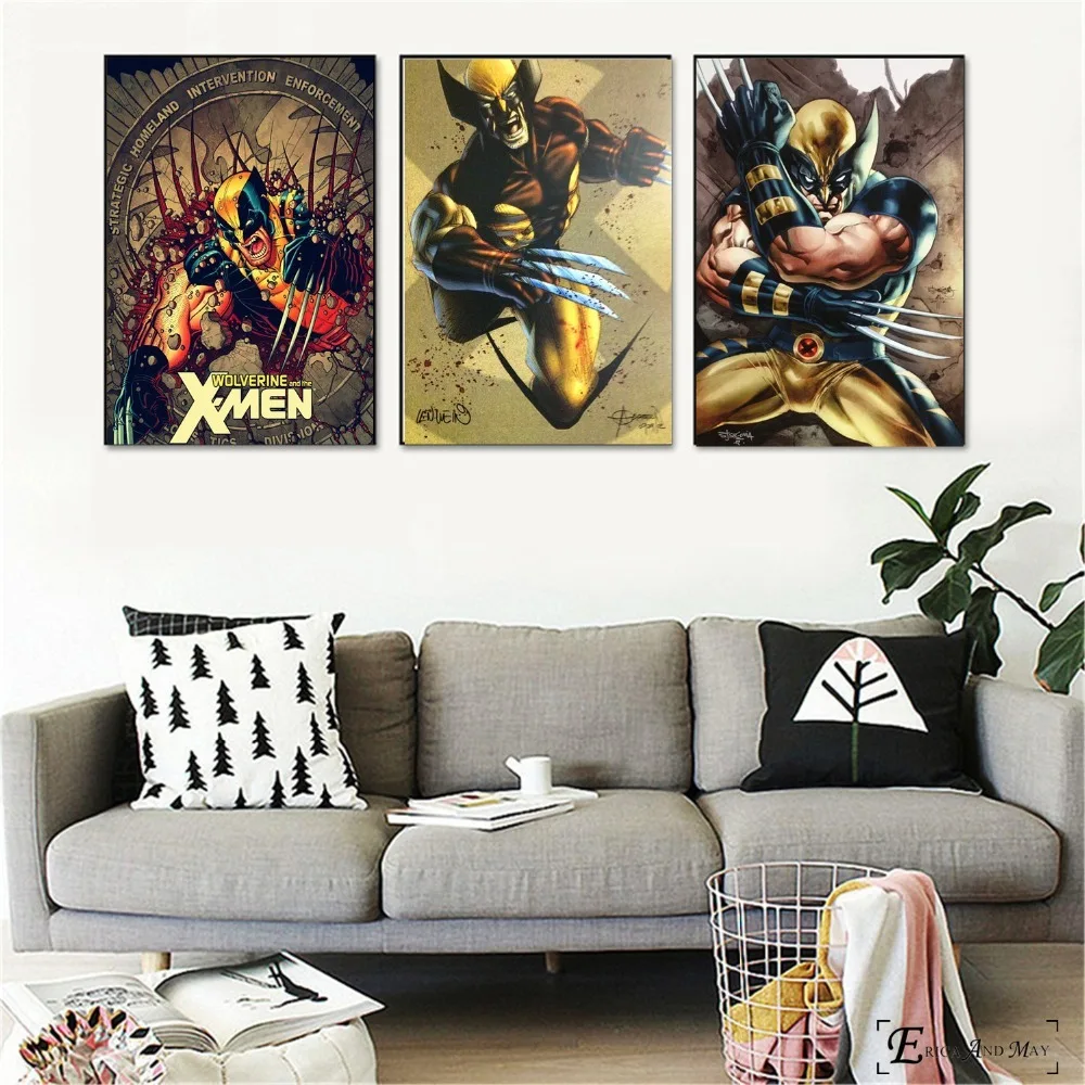 Retro Xmen Wolverine Artwork Vintage Poster Prints Oil Painting On Canvas Wall Art Murals Pictures For Living Room Decoration | Дом и сад