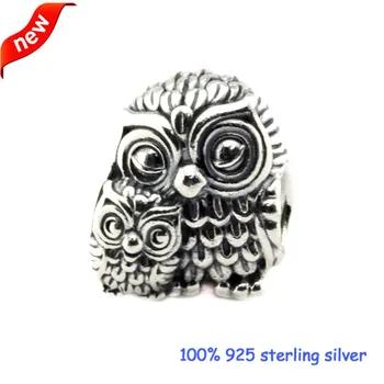 

Fits Pandora Bracelets Real 925 Sterling Silver Beads Charming Owls Bead Charms Original Women DIY Jewelry kralen Wholesale