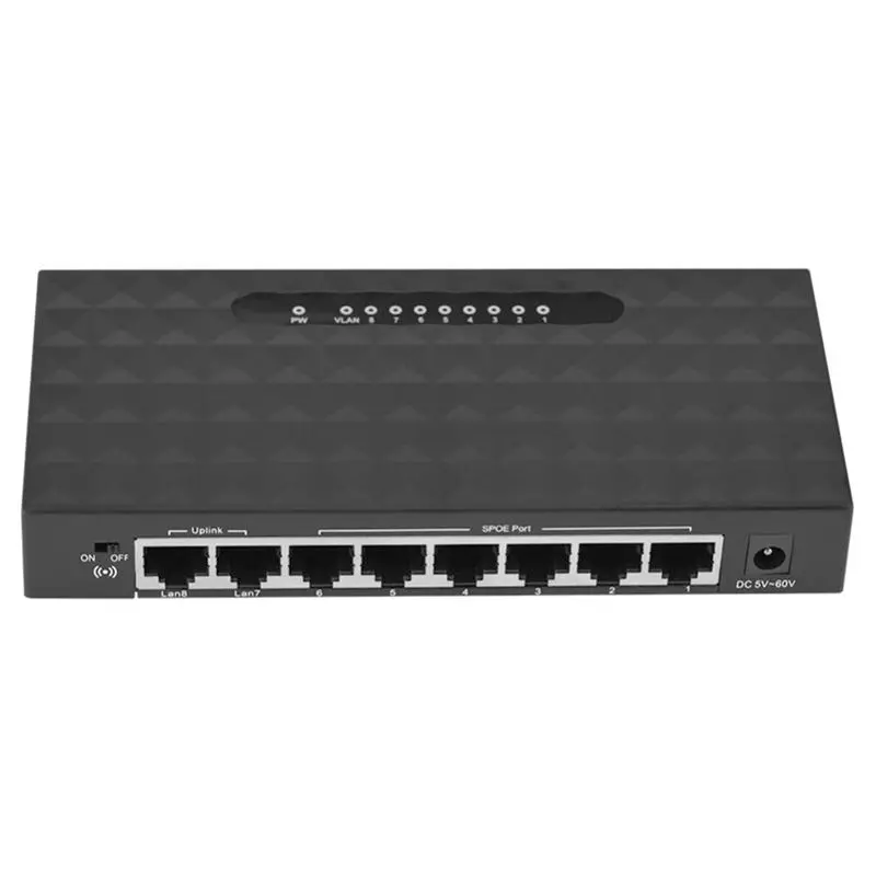 

Mini Lan Poe Ethernet Network Desktop Switch 8 Port 10/100Mbps Fast Internet Hub Eu Plug