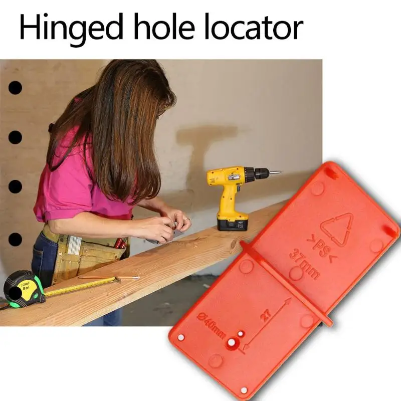 

35mm-40mm Drill Punch Locator Furniture Woodworking Joinery Hand Tool Door Hinged Hole Locator Woodworking DIY Opener Template