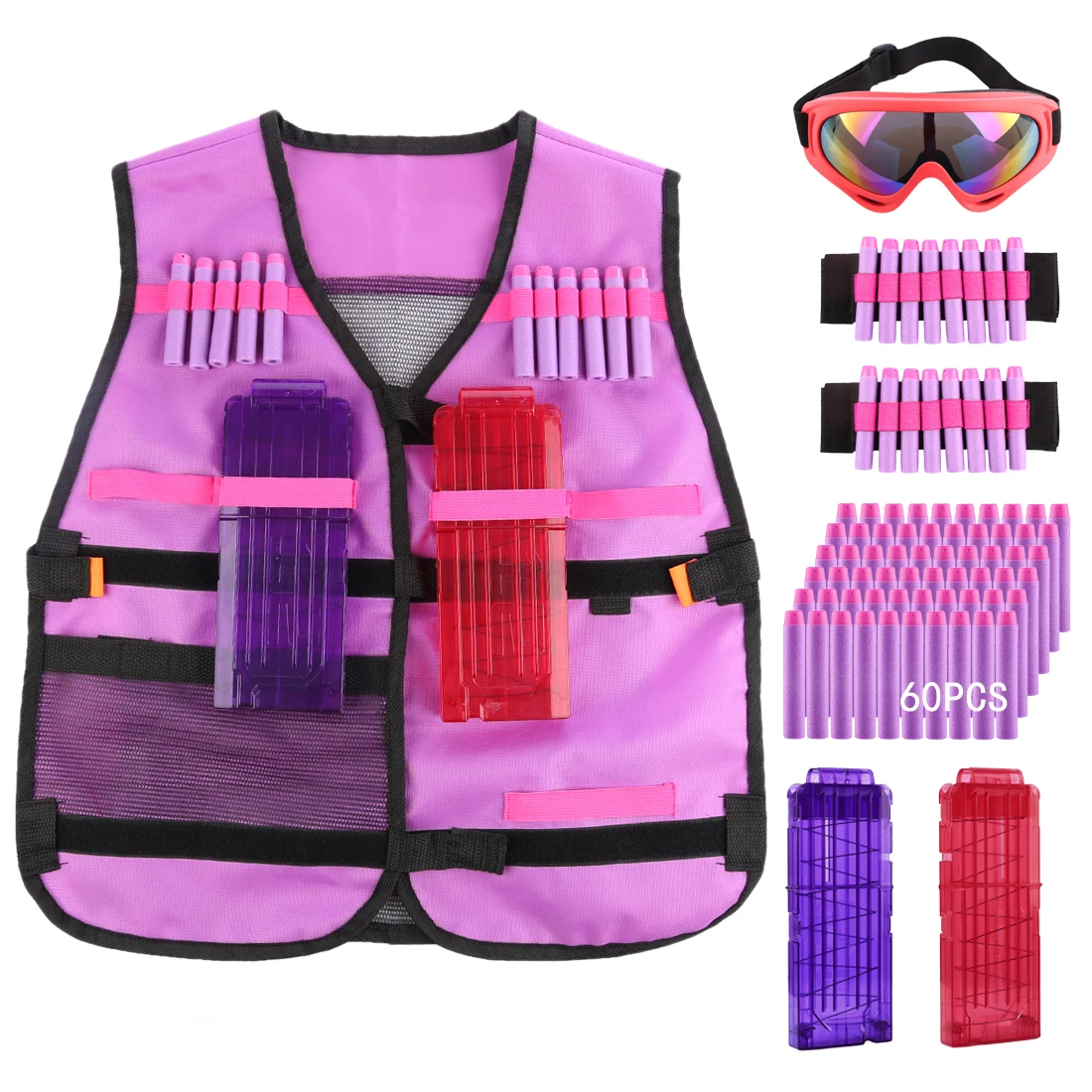 

FOR NERF N-STRIKE ELITE Upgrade Storage Tactical Equipment Soft 12 Cartridge Bullets Clips For Nerf Goggles Wrist Strap Women