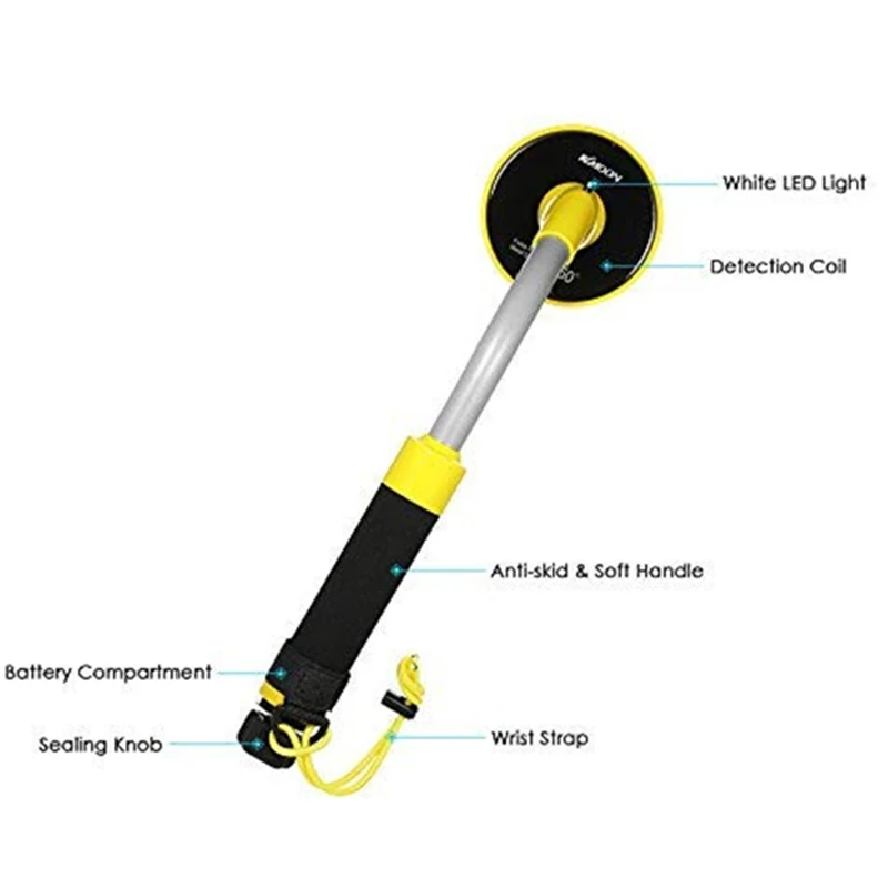 Подводный водонепроницаемый металлодетектор PI-750 ручной Импульсной Индукции золото монета сокровище поиск с вибрацией и подсветкой сигнализации HA