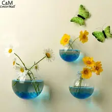 Ваза рыба круглая чаша полупрозрачный настенный x Террариум Цветок Подвесной аквариумный Декор стеклянный гидропонный Аквариум завод