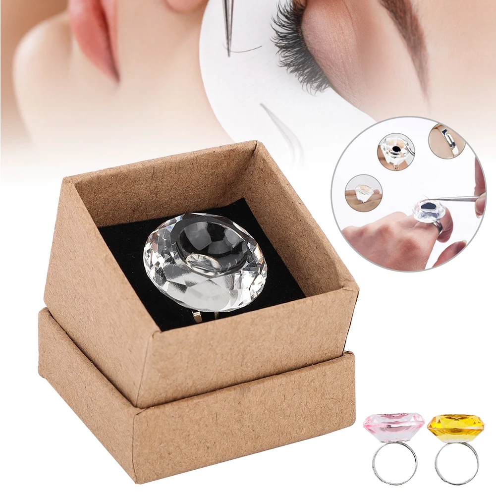 

1PC Professional Eyelash Extension Glue Crystal Tattoo Pigment Ring Cup c