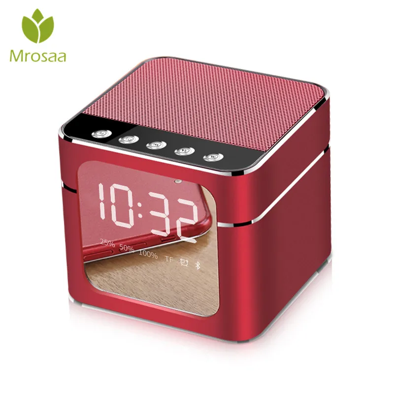 Q5 Wireless bluetooth Speaker Digital Alarm Clock LED Mirror Display TF