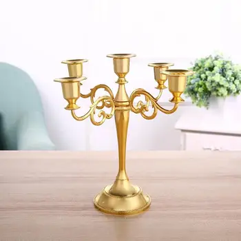 

European Style Five Arm Candlestick Candlelight Dinner Wedding Decoration Candle Holder For Hotel Living Room Table Decoration