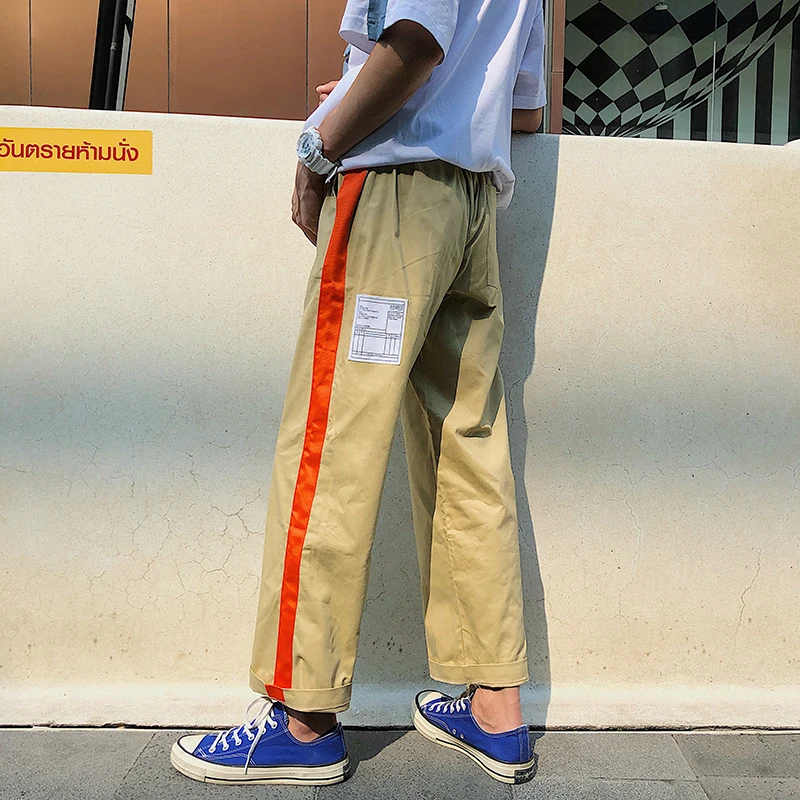 Men's Casual Pants 2019 Spring And Autumn New Student Sports Wild Trend Loose Straight Tooling Nine Pants Casual Men's Clothing