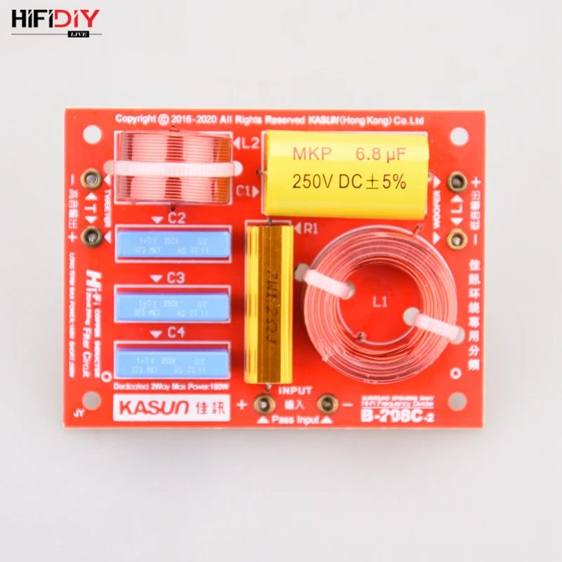 HIFIDIY LIVE 2Way 2Unit(tweeter+bass speaker) Frequency Divider Crossover Filters B-208C Hi-Fi Speakers surround Desktop audio