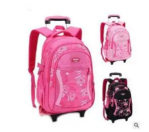 

2019 Kids Travel Trolley Backpack On wheels Girl's Trolley School bags Children's Travel luggage Rolling Bag School Backpacks