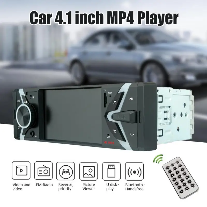

Car 4.1 Inch Car MP4 Player Music Video MP3 Card Machine Bluetooth Hands-free Reversing Priority