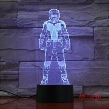 

LED Night Light Ant-Man Marvel Hero Lustre 7 Color Change 3D Desk Lamp USB Child Kid Boy New Year Gift Home Decor AW-1640