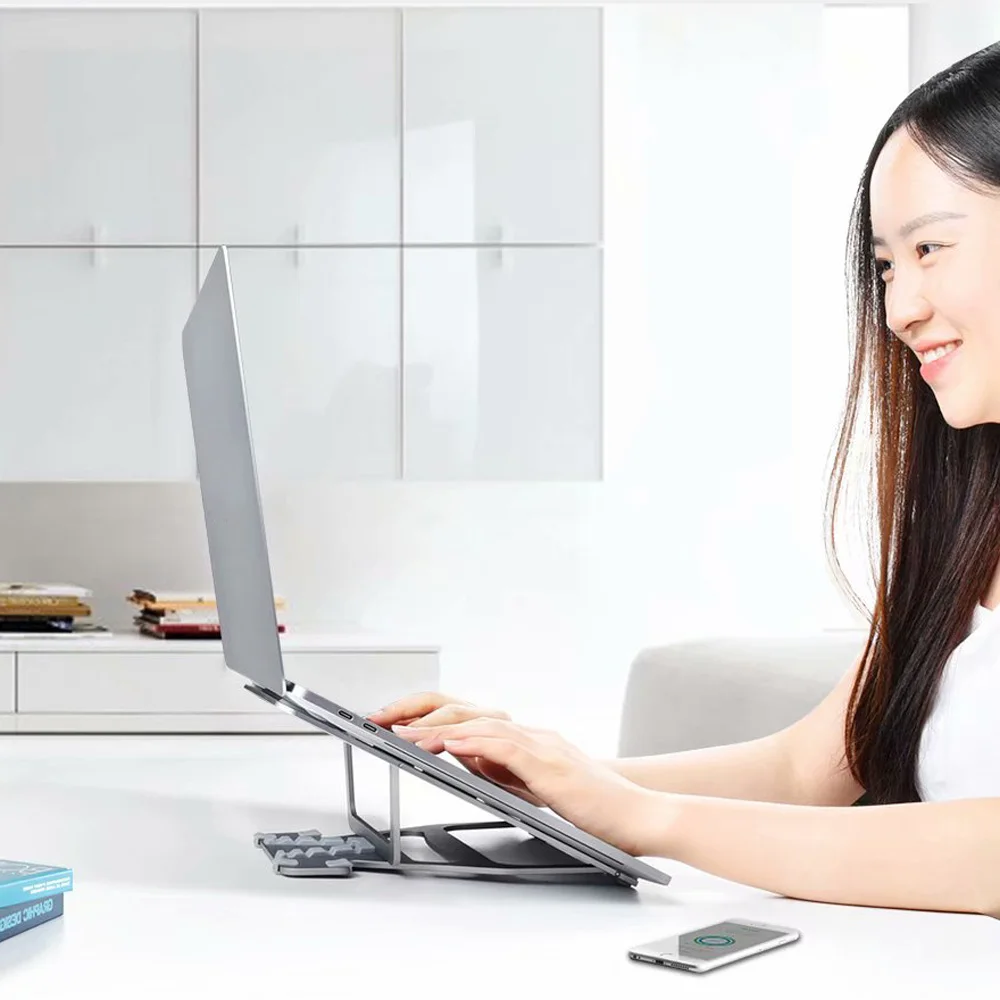 WIWU, универсальная подставка для ноутбука, Алюминиевая Подставка для ноутбука MacBook Air Pro, 11-15 дюймов, регулируемая охлаждающая подставка для ноутбука, ПК, планшета