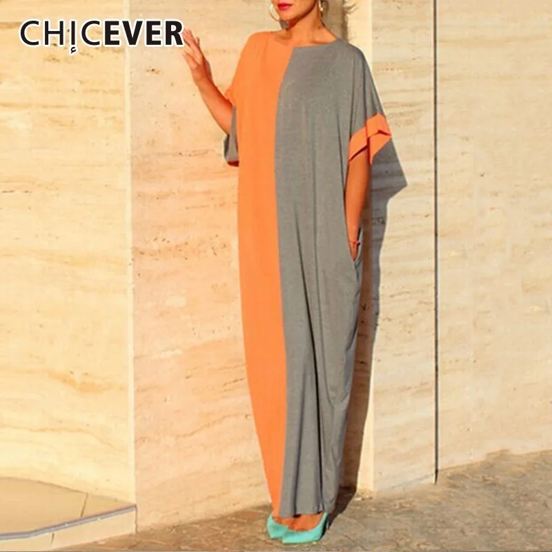 Женское платье CHICEVER с О образным вырезом и рукавом летучая мышь летнее большого