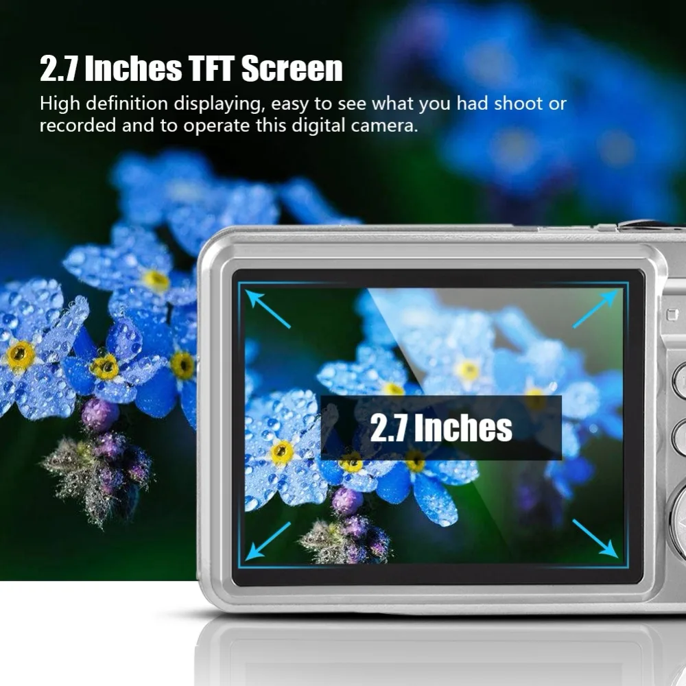 18Mp Max 5Mp CMOS Sensor 2.7 inch Screen Digital Cameras 8x Digital Zoom and Rechareable Lithium Battery Black Red Silver Colors