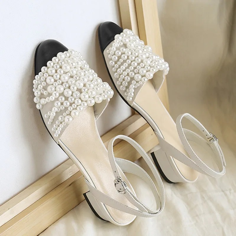 Moda Partido Nueva Beige Perlado Hebilla Color Primavera 2019 sordo De 10sj064 Conjunto Cuero Sandalias Hueco Verano Marea Mujeres Pu Las La UqYSwA5x