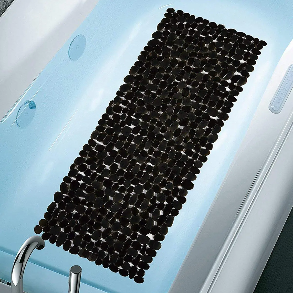 Анти-скольжения Анти-скольжения Ванная комната коврик для ванной и душа с черным присоска 70x36 см