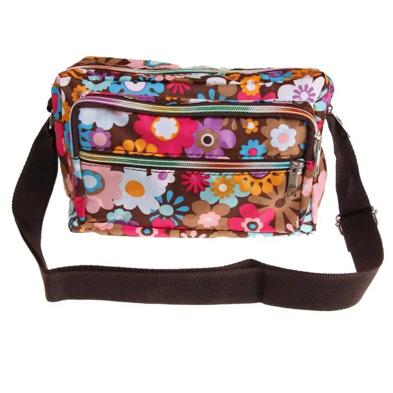 Women Messenger Bags Canvas Print Flower Shoulder Bag Cross Body Canvas Hobo Bag Nylon Oxford