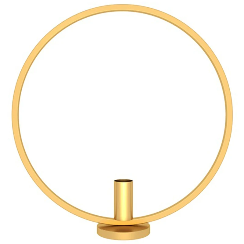 3D Gold Round Metal Candlestick Wall Candle Holder Geometric Tealight Wedding Home Decor Ornaments |