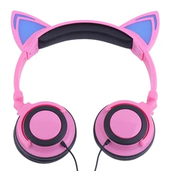 

Cheap Cat's Ears Headphones Luminescence Folding Earphone With LED Light Gaming Headset For PC Laptop Computer Mobile Phone