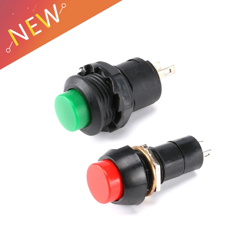 

5Pcs/Set 250V 1.5A Round Switch Button Reset Switch Light Switch Non-locking DS-427 DS-427 DIY Touch Switch Green PBS-11A