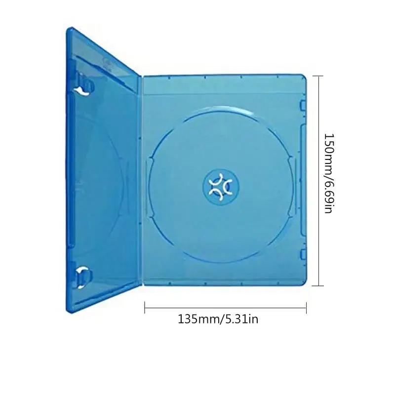 Blu-Ray чехол для DVD для CD Замена квадратный синий ультра тонкий Стандартный пластиковый жесткий ящик держатель идеальный чехол для хранения Органайзер CD чехол