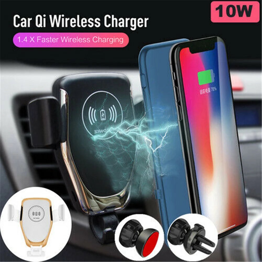

10W Qi Wireless Charger Car Air Vent Mount Holder For iPhone Samsung Android
