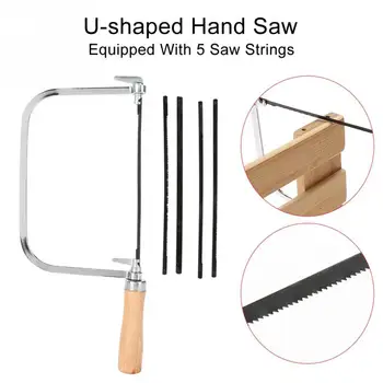 

Adjustable Cutting Jewelry Tools U-shaped Loaf Cutter Saw Wood Handle Strings 7 inch Pull Flower Hand Saw Blade Jewelry Tools