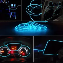 2 м автомобиля вечерние Ice Blue неоновый светильник свечение EL провода трос лента прокладки кабеля светодиодный авто гибкий атмосферу Декор Внутренняя лента проводки