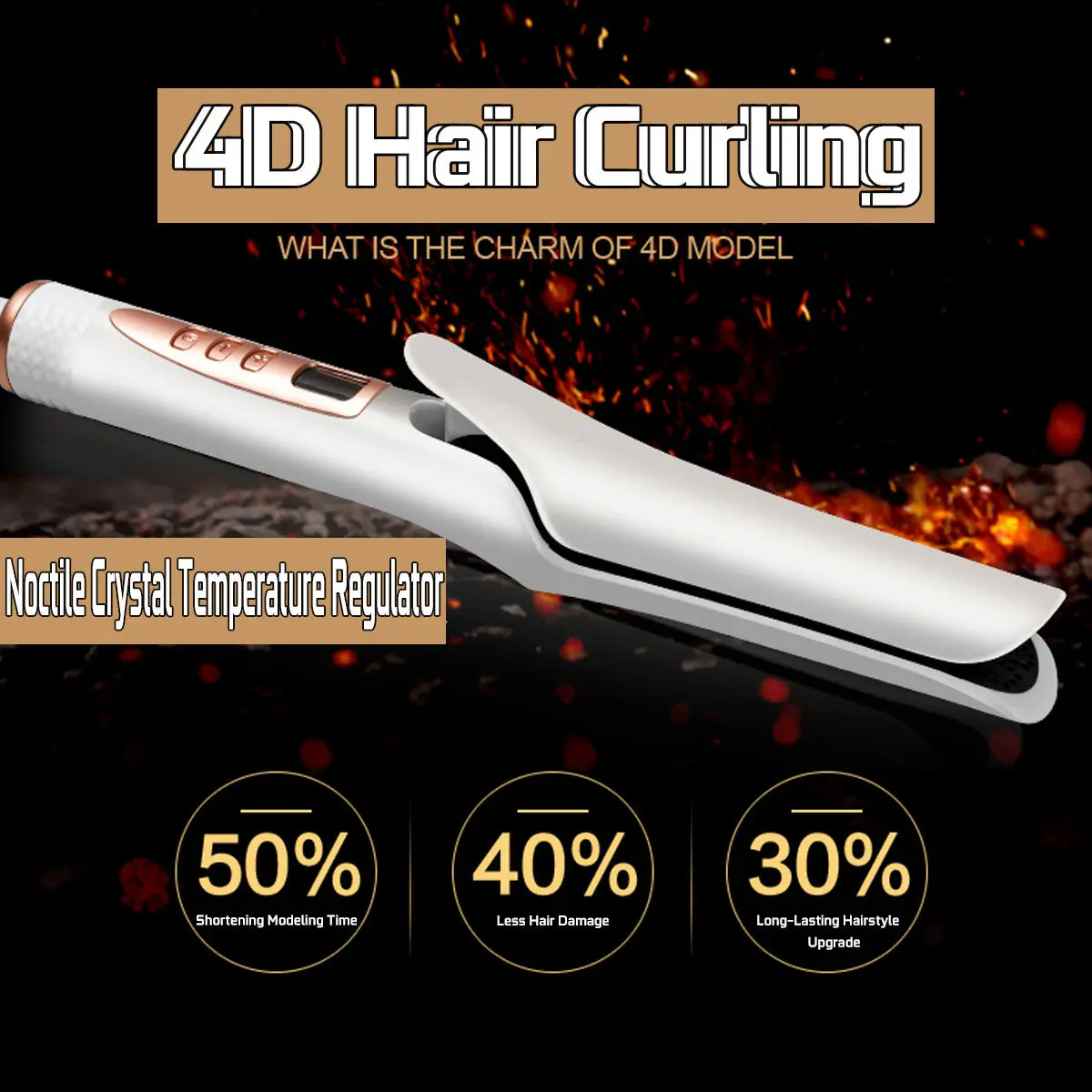 

Temperature Adjustment Hair Curling Iron Tong Styler Wet and Dry Ceramic Hair Curler Professional Curl Irons Styling Tools