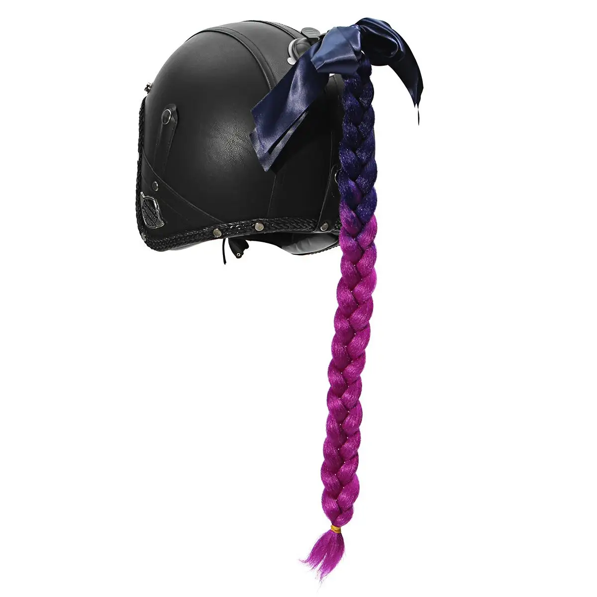 

Punk Style Motorcycle Gradient Ramp Helmet Braids Twist Braid Horn Motocross Motorbike Full Face Off Road Moto Decoration