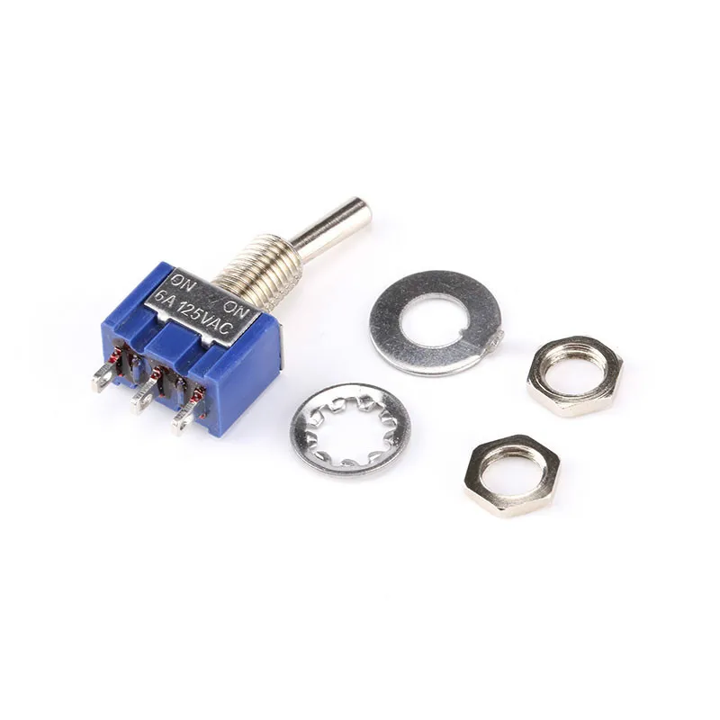 5 шт./лот 3-Pin мини тумблеры MTS-102 SPDT кулисный переключатель включения-от сети переменного тока, 125 V/6A